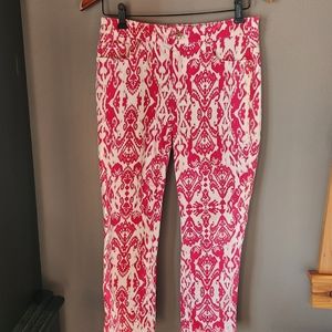 Chico's Women Size 00 Platinum Crop Raspberry Jeans